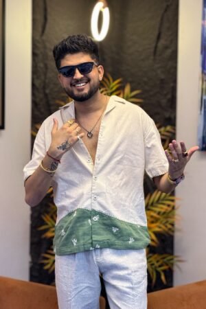 Men's Color Block Resort Linen Shirt