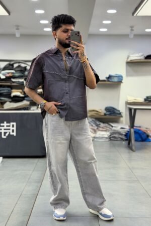 Men's Washed Seam Detail Oversized Shirt