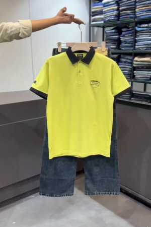 Men's Polo T-Shirt & Denim Shorts Combo
