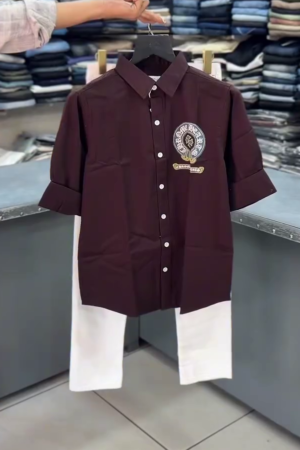 Men's Premium Logo Casual Shirt & Trouser Combo