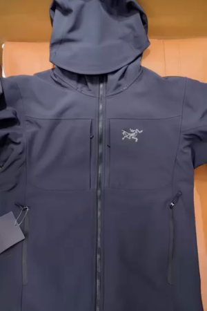 Midnight Black Softshell Hooded Outdoor Jacket