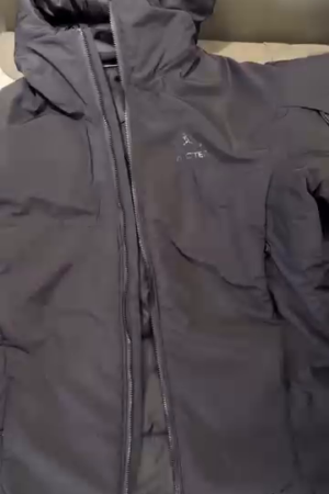 Charcoal Black Insulated Hooded Winter Jacket
