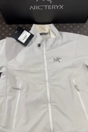 Arctic White Softshell Stand Collar Jacket