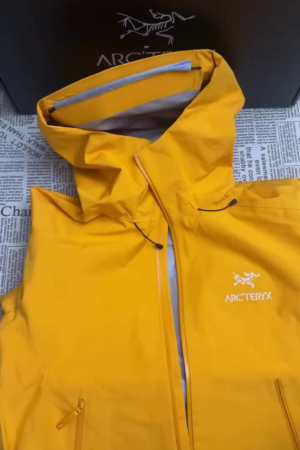 Mustard Yellow Waterproof Hooded Shell Jacket