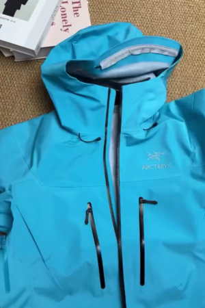 Aqua Blue Waterproof Hooded Performance Jacket