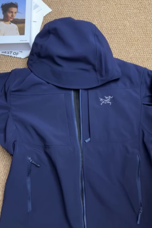Navy Blue Waterproof Hooded Utility Jacket