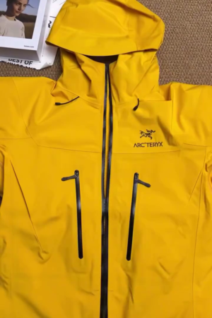 Golden Yellow Waterproof Hooded Shell Jacket