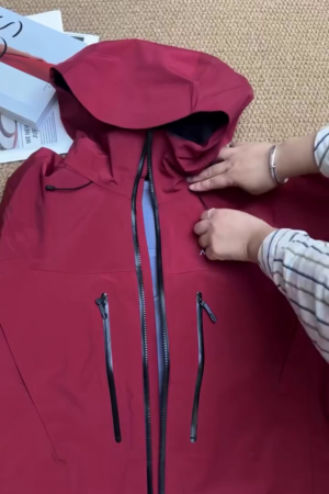 Burgundy Waterproof Hooded Performance Jacket